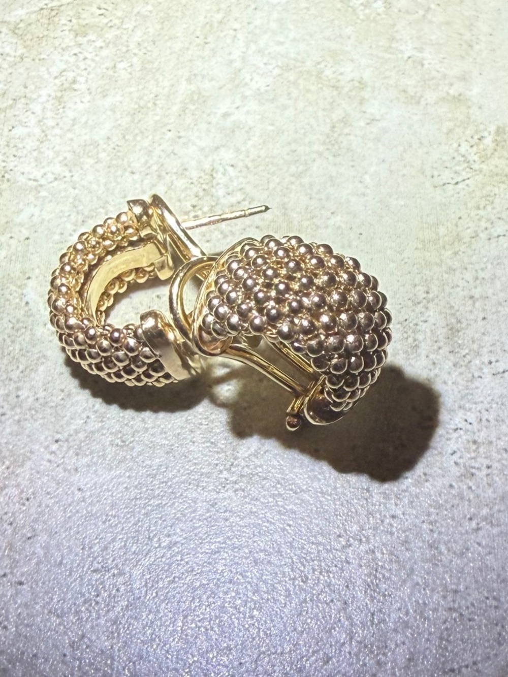 NWOT Italian Gold Mesh Hoop Earrings in 14k Gold Vermeil over Sterling Silver